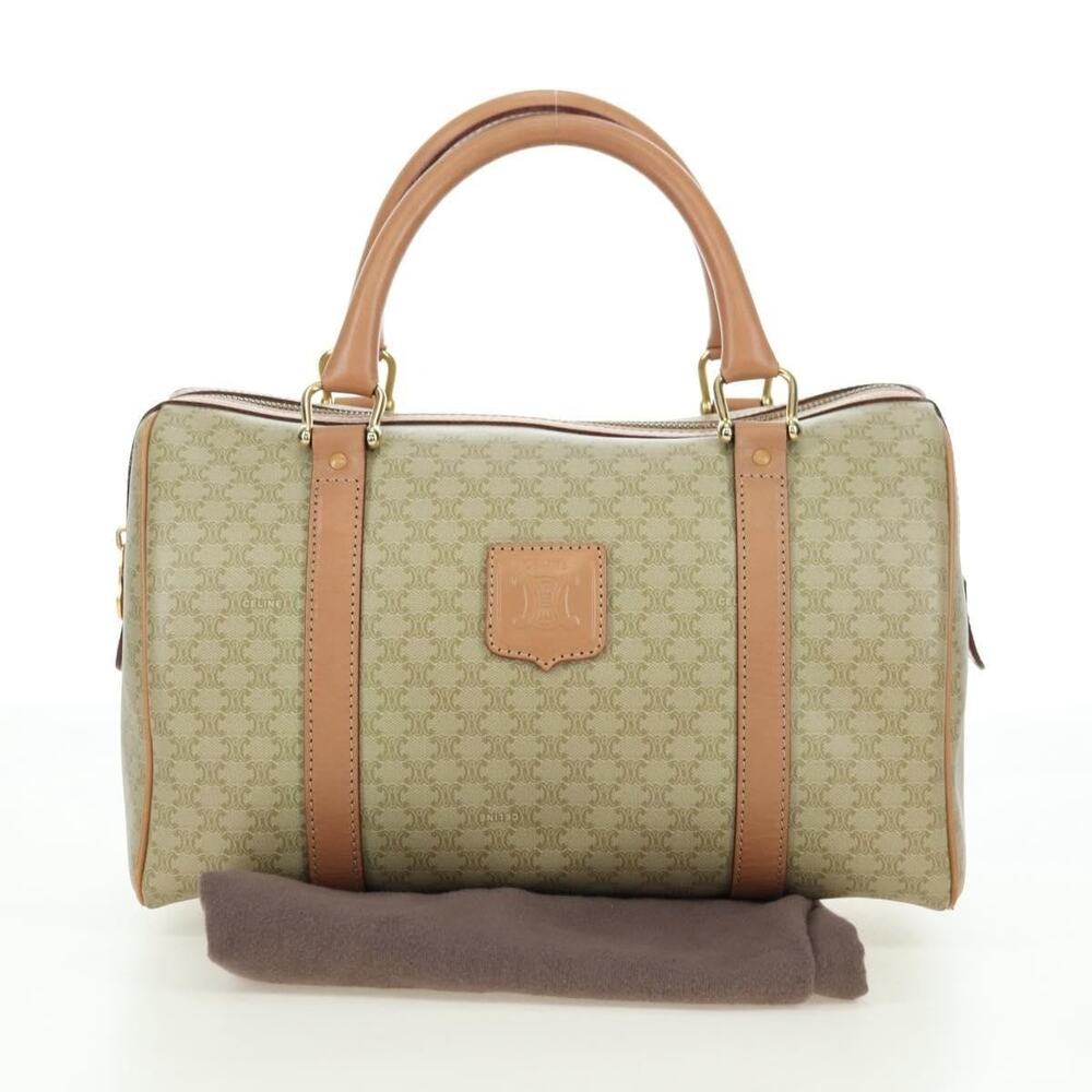 Celine Macadam Mini Boston Bag Beige